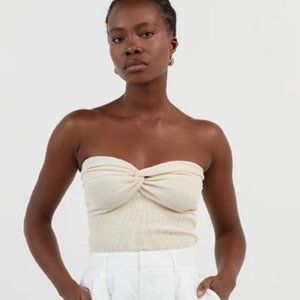 DISSH ANIKA TWISTED CREAM KNIT TOP